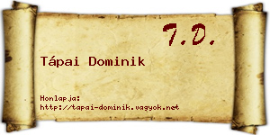 Tápai Dominik névjegykártya
