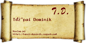 Tápai Dominik névjegykártya